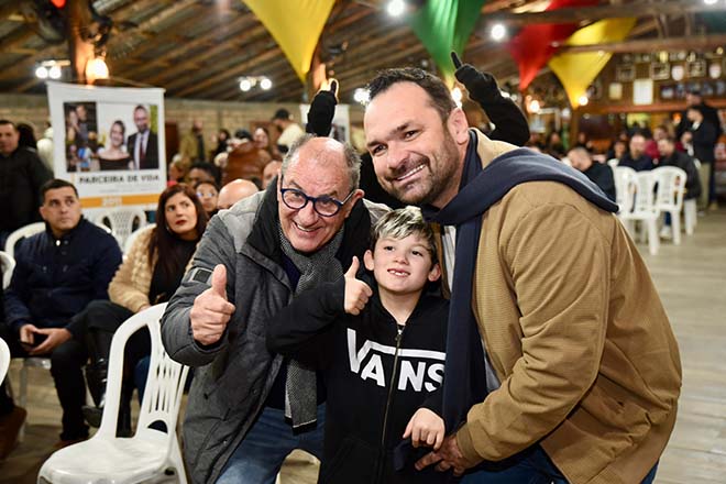 Dimas Costa em evento com a comunidade gaúcha